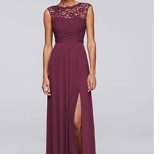 David's Bridal Bridesmaid Dress (Wine)